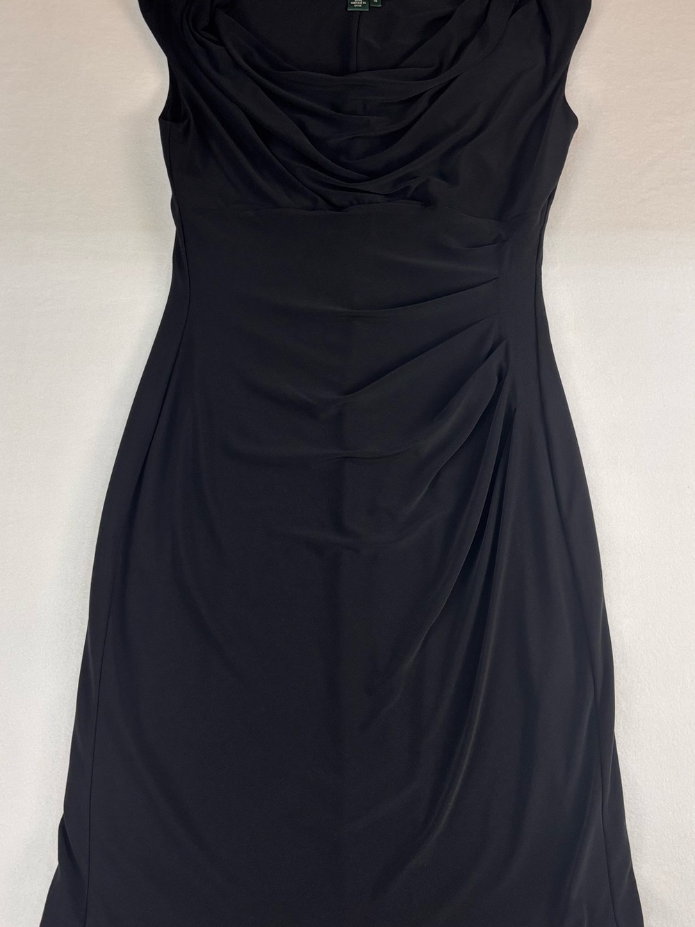 Ralph Lauren Black Cowl Neck Draped Evening Dress